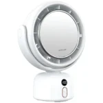 Green Lion Makeup Mirror Fan - White