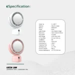 Green Lion Makeup Mirror Fan - White - Image 3