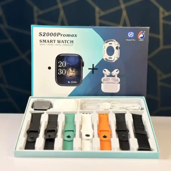 Promax Smart Watch With Free Earbuds & 7 Bands